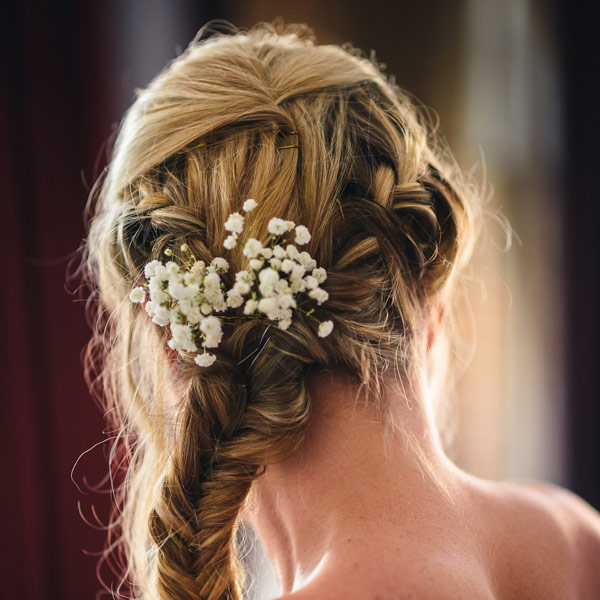 Bride with flowers in her hair
