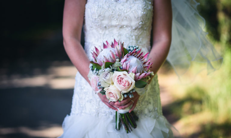 Summer Bridal Bouquet featuring Proteas