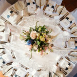 Navy reception flower centrepiece